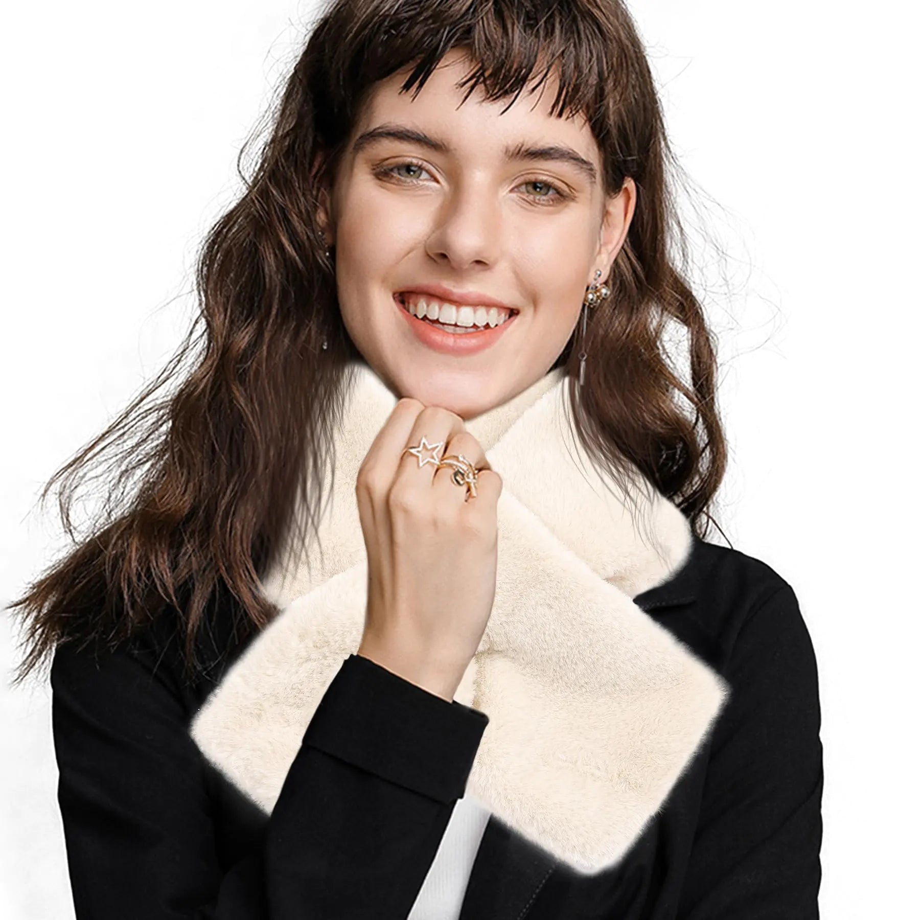 Qincycle Women’s Winter Scarf – Soft, Warm, and Stylish Faux Fur Collar
