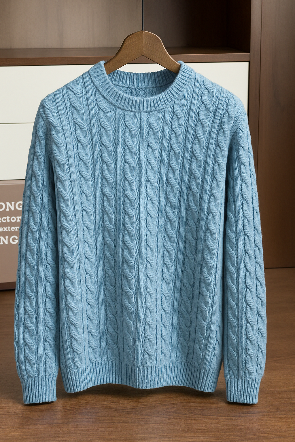 Classic Cable Knit Wool Pullover