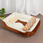 Cozy Pet Bed – Plush Square Sofa Cushion for Cats & Dogs