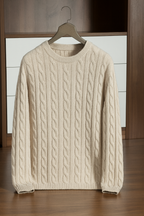Classic Cable Knit Wool Pullover