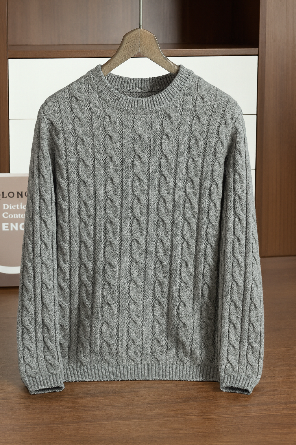 Classic Cable Knit Wool Pullover