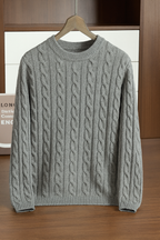 Classic Cable Knit Wool Pullover