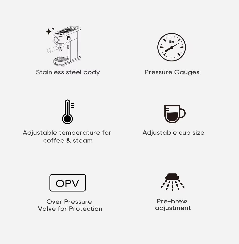 HiBREW H10B 20Bar Espresso Machine – Semi-Automatic Coffee Maker with Hot & Cold Modes