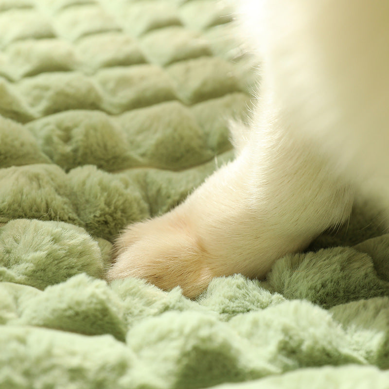 Calming Dog Bed – Soft Luxury Pet Mat with Pillow & Removable Washable Cover