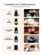 HiBREW 5-in-1 Coffee Machine – 20Bar Espresso, Capsule & Ground Compatible