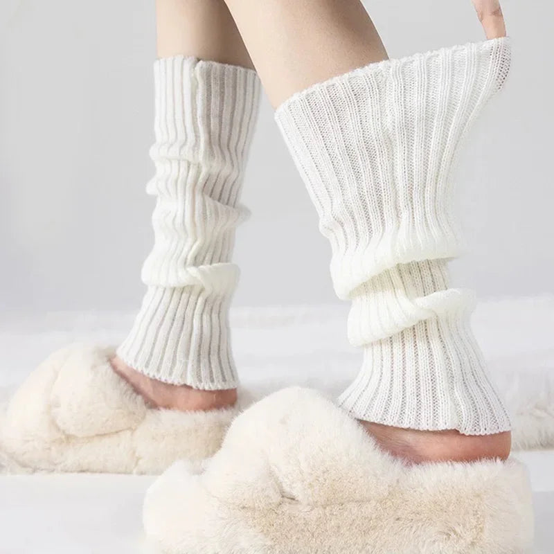 Y2K Women’s Knit Leg Warmers – Lolita Long Socks & Boot Cuffs for Autumn/Winter