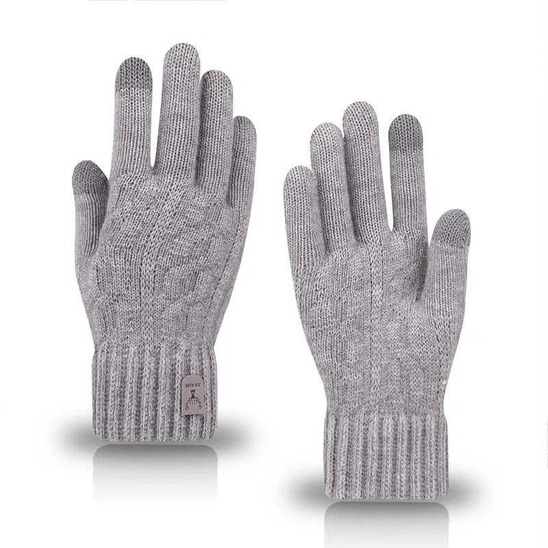 Warm Wool Knit Gloves for Men