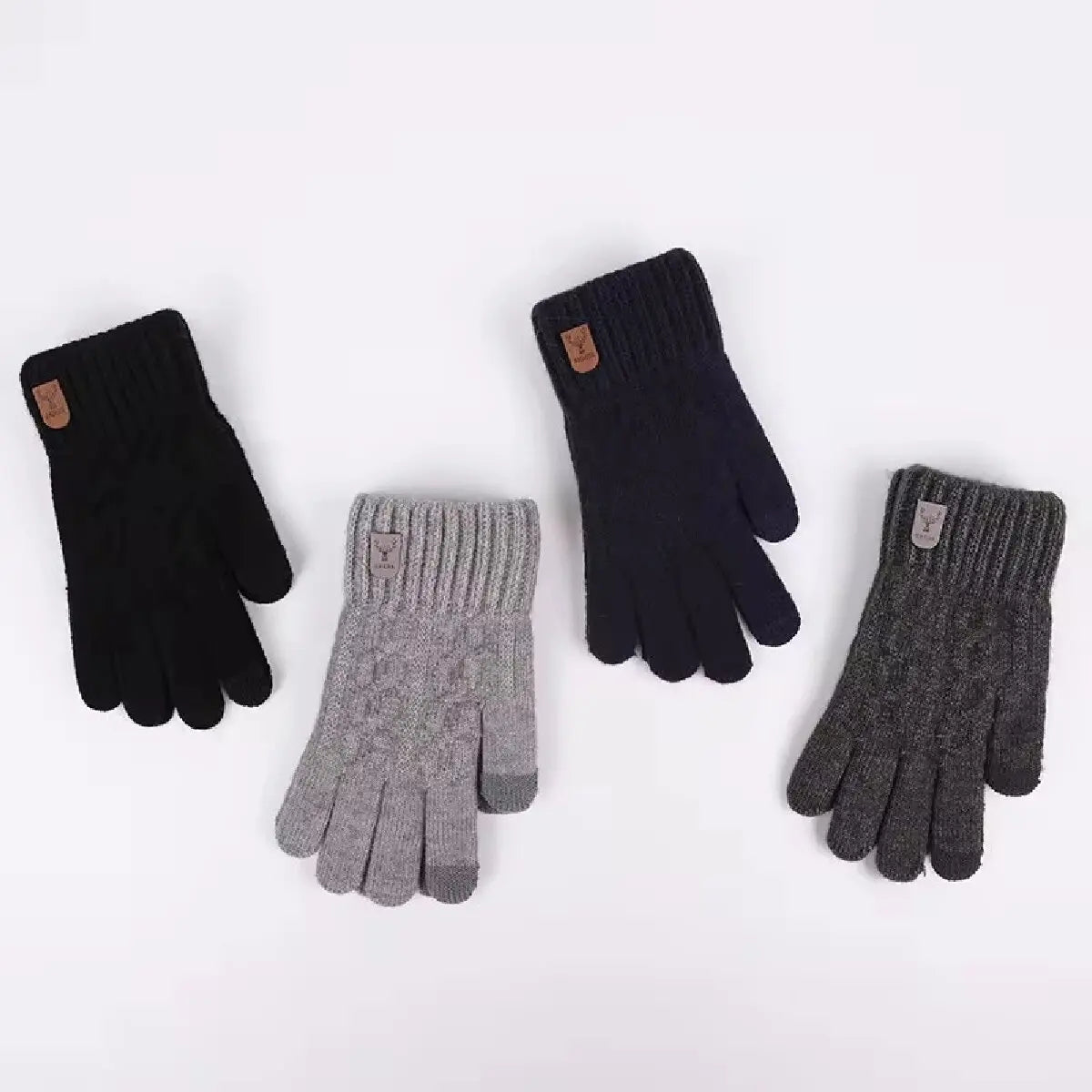Warm Wool Knit Gloves for Men