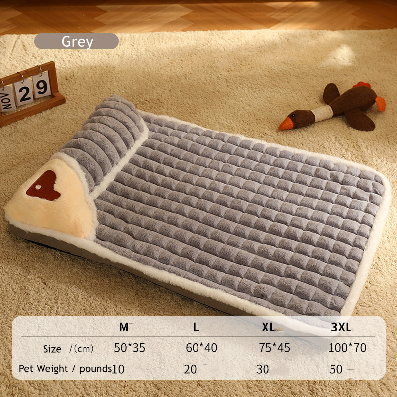 Calming Dog Bed – Soft Luxury Pet Mat with Pillow & Removable Washable Cover