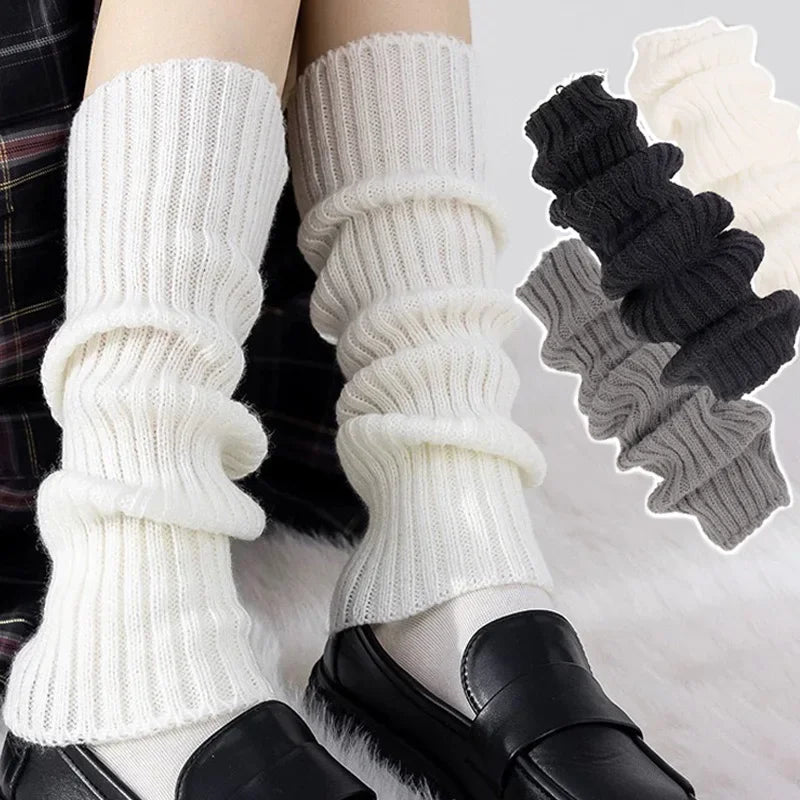 Y2K Women’s Knit Leg Warmers – Lolita Long Socks & Boot Cuffs for Autumn/Winter