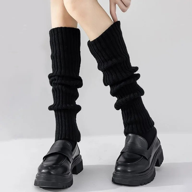 Y2K Women’s Knit Leg Warmers – Lolita Long Socks & Boot Cuffs for Autumn/Winter