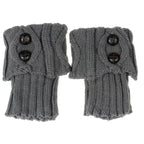 Women’s Knit Leg Warmers – Cozy Wool Boot Covers with Buttons