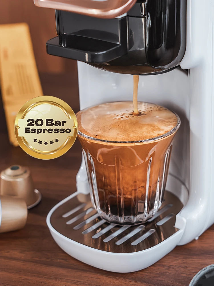 HiBREW 5-in-1 Coffee Machine – 20Bar Espresso, Capsule & Ground Compatible