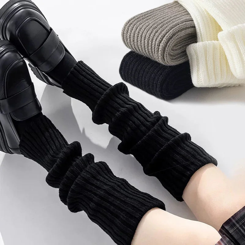 Y2K Women’s Knit Leg Warmers – Lolita Long Socks & Boot Cuffs for Autumn/Winter