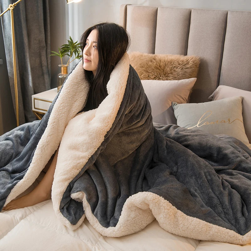 Ultra-Cozy Sherpa Fleece Blanket