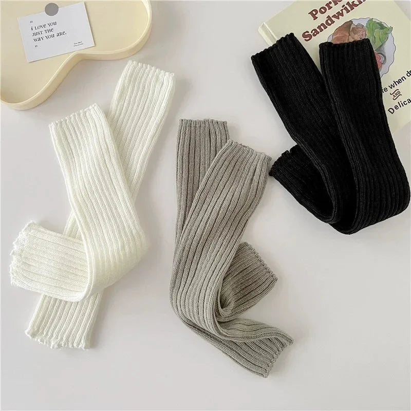 Y2K Women’s Knit Leg Warmers – Lolita Long Socks & Boot Cuffs for Autumn/Winter