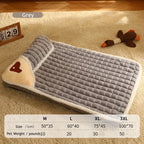 Calming Dog Bed – Soft Luxury Pet Mat with Pillow & Removable Washable Cover