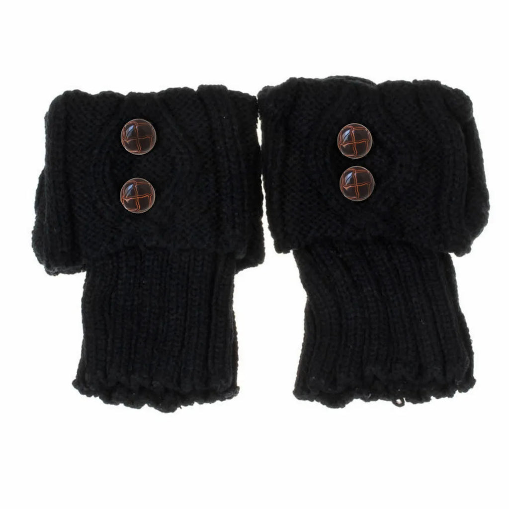 Women’s Knit Leg Warmers – Cozy Wool Boot Covers with Buttons