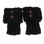 Women’s Knit Leg Warmers – Cozy Wool Boot Covers with Buttons