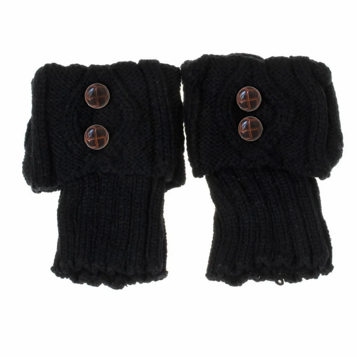 Women’s Knit Leg Warmers – Cozy Wool Boot Covers with Buttons