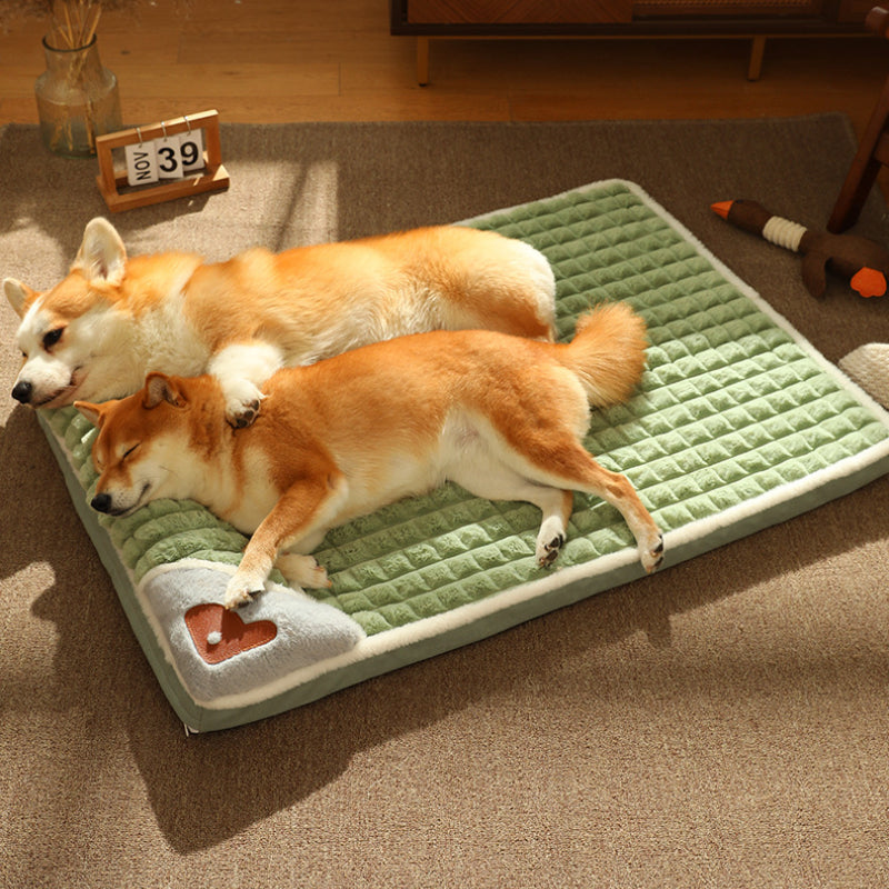 Calming Dog Bed – Soft Luxury Pet Mat with Pillow & Removable Washable Cover