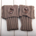 Women’s Knit Leg Warmers – Cozy Wool Boot Covers with Buttons