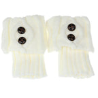 Women’s Knit Leg Warmers – Cozy Wool Boot Covers with Buttons