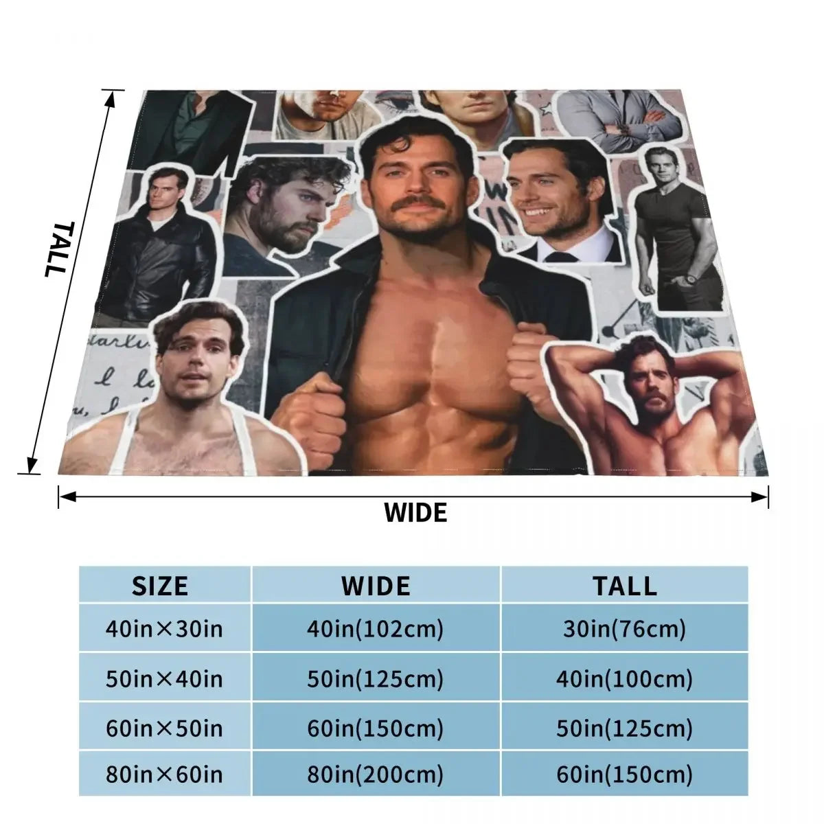 henry cavill photo collage Throw Blanket Soft Plaid halloween blanket