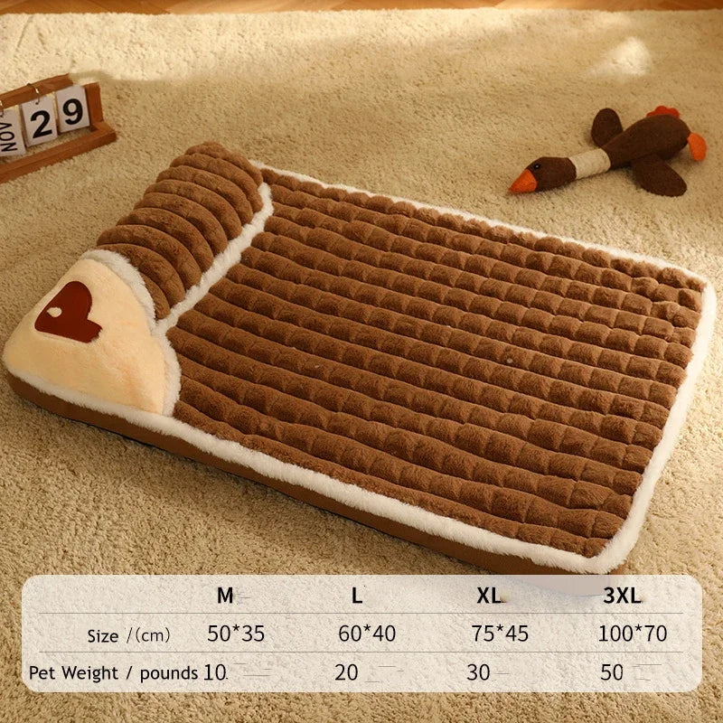 Calming Dog Bed – Soft Luxury Pet Mat with Pillow & Removable Washable Cover