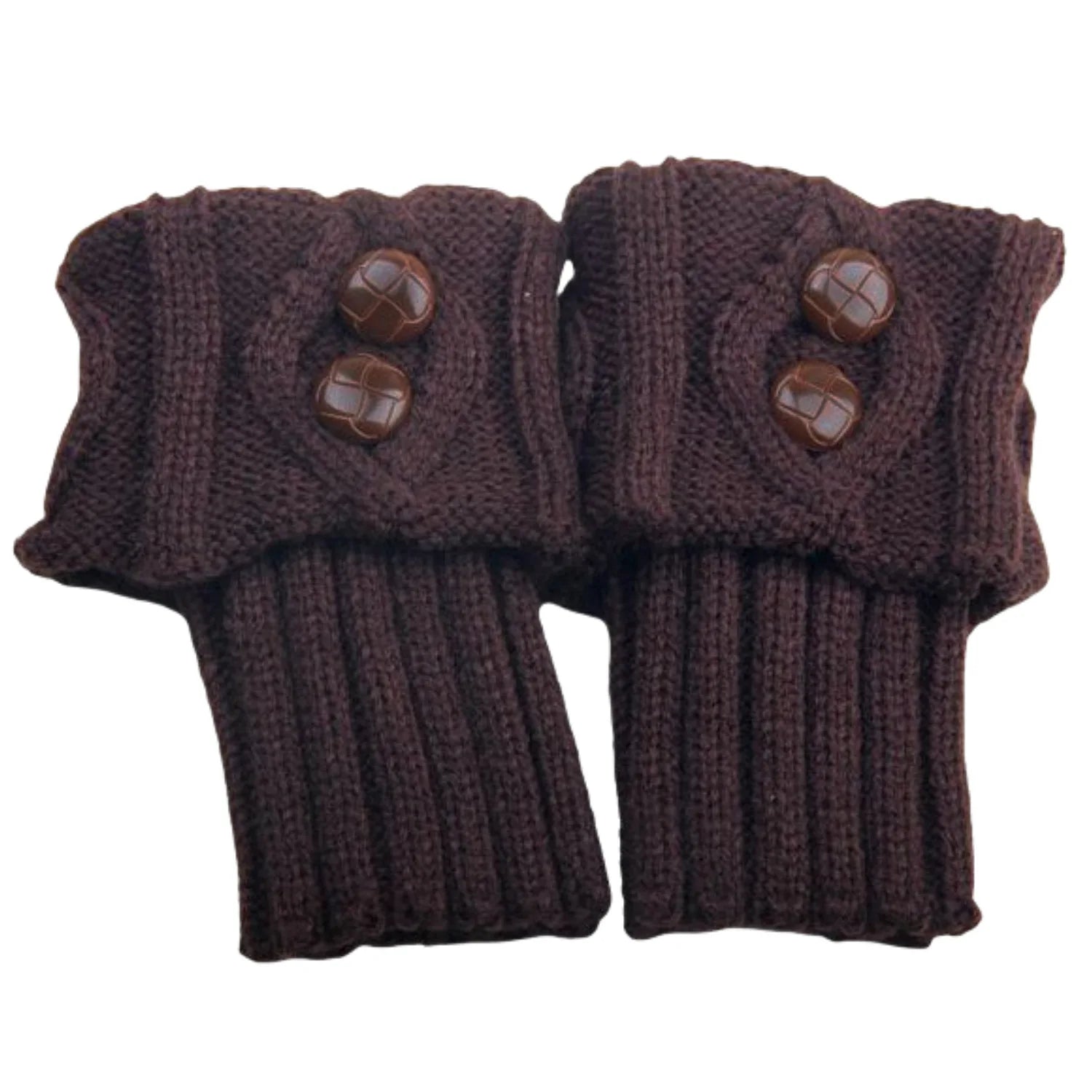 Women’s Knit Leg Warmers – Cozy Wool Boot Covers with Buttons