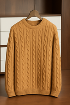 Classic Cable Knit Wool Pullover