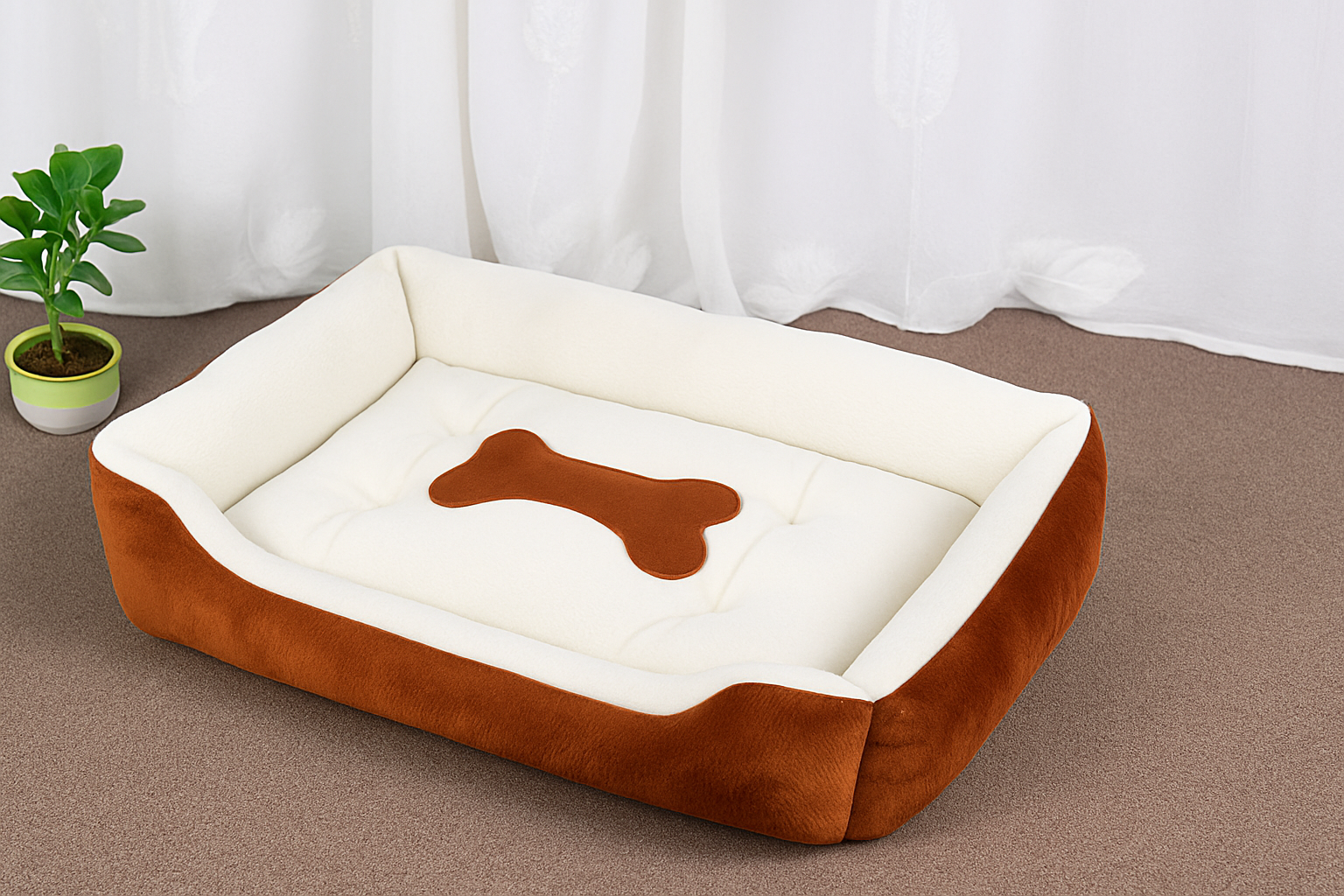 Cozy Pet Bed – Plush Square Sofa Cushion for Cats & Dogs